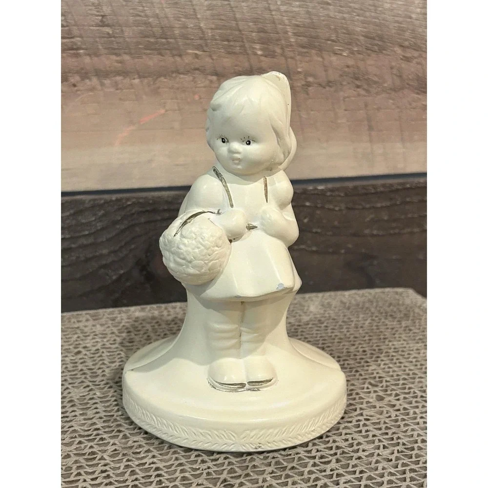 Bookends‎ 1940s Coventry Ware boy & girl ivory gold details 5
